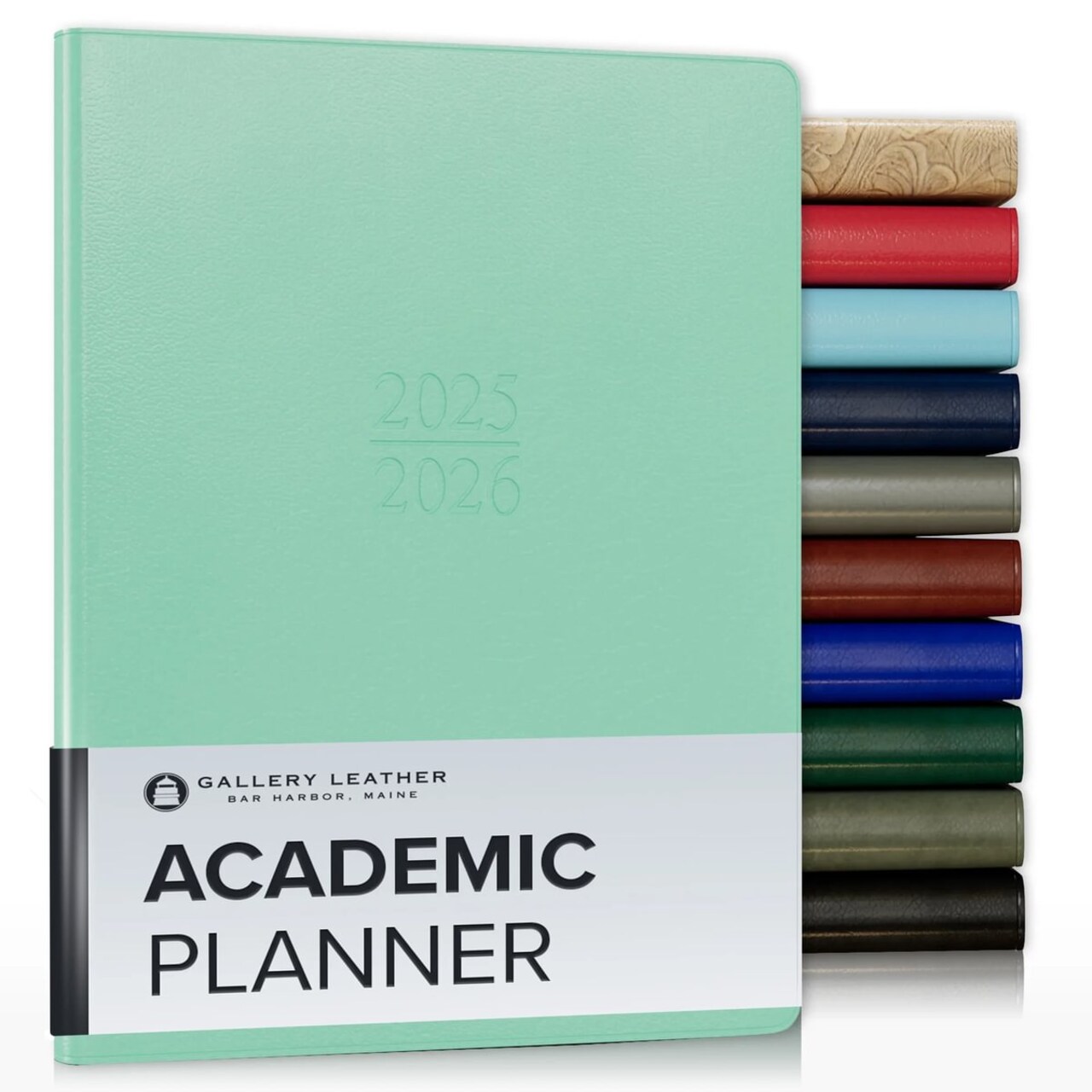 Gallery Leather Academic Planner 2026, Teacher and Student Weekly Monthly Planner, Elegantly Bound Calendar with Gold-Gilded Page Edges, 18 Months - 9 x 7 "